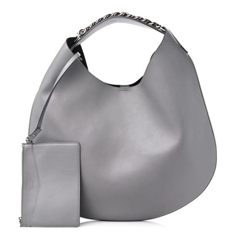 GIVENCHY Calfskin Medium Bow Cut Shoulder Bag Pearl Grey 